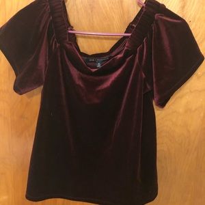 Off the shoulder velvet top